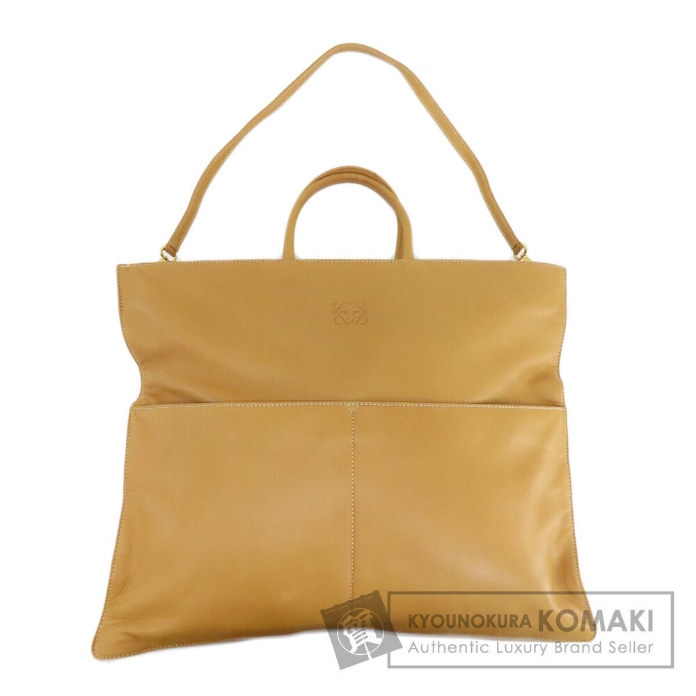Loewe embossed logo stitching two front pockets Tan Yellow Brown